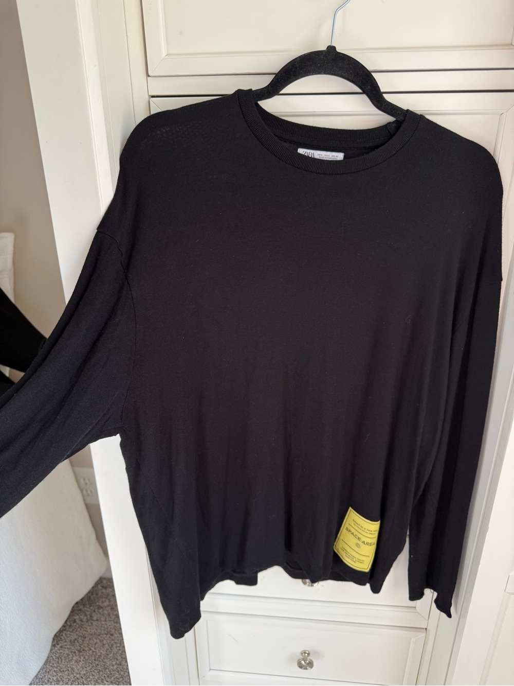 Zara Black Women's Lightweight Crewneck Tunic with Patch